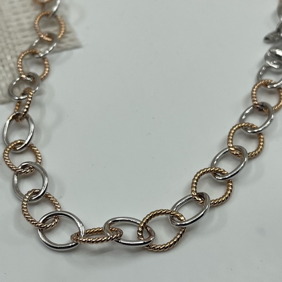 925 Italy Milor Two-Tone Sterling Silver Necklace ~18" - Picture 16 of 17